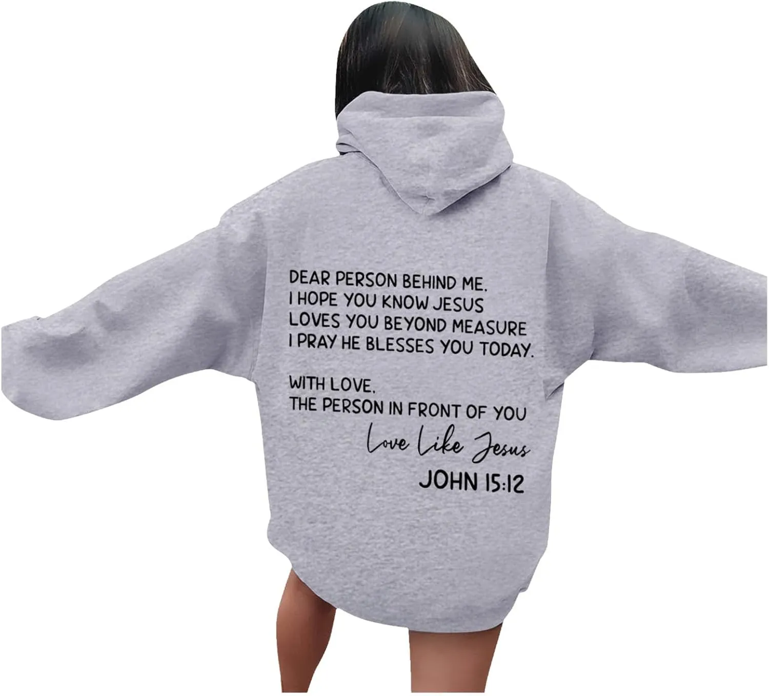 Oversized Letter Print Hoodies for Women Casual Long Sleeve Loose Fit Pullover 2025 Y2k Teen Girls Spring Clothes