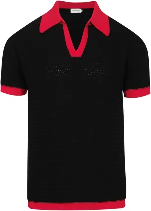 OXKNIT Mens Knit Polo Shirts Vintage Short Sleeve Golf Shirts Textured Retro Poloshirt White V-Neck
