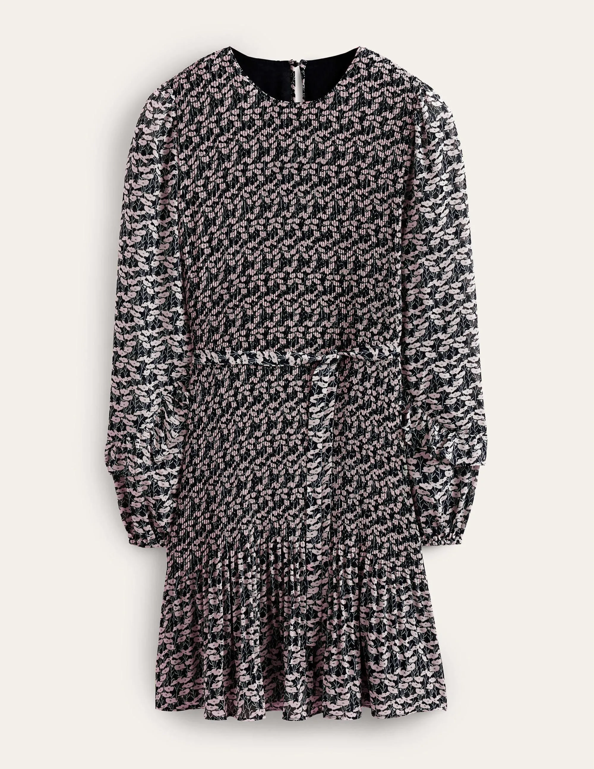 Plisse Mini Dress-French Navy, Poppy Vine