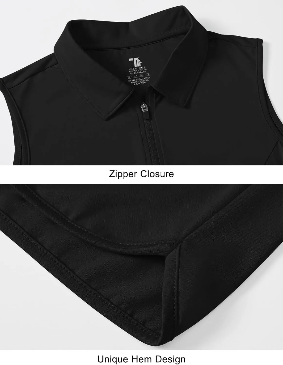Rdruko Women's Golf Shirts Sleeveless Tank Zip Up Shirts for Ladies Quick Dry Tennis Polo Tops
