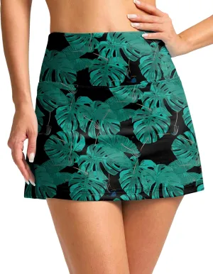 SANTINY Women's High Waisted Swim Skirt with Pocket Tummy Control Tankini Swimsuit Bathing Suit Bottoms for Women