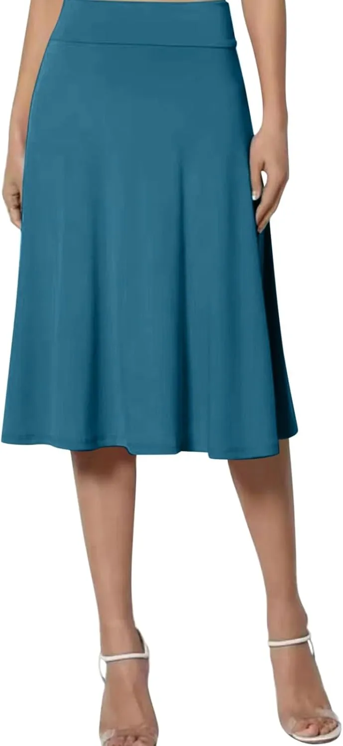 Skirts Summer Skirts for Women Knee Length Skirt with Pockets Casual Ruched Flowy Midi Skirt Pleated Skirt 2024