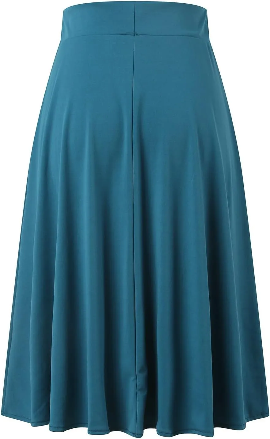 Skirts Summer Skirts for Women Knee Length Skirt with Pockets Casual Ruched Flowy Midi Skirt Pleated Skirt 2024