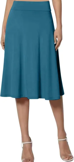 Skirts Summer Skirts for Women Knee Length Skirt with Pockets Casual Ruched Flowy Midi Skirt Pleated Skirt 2024