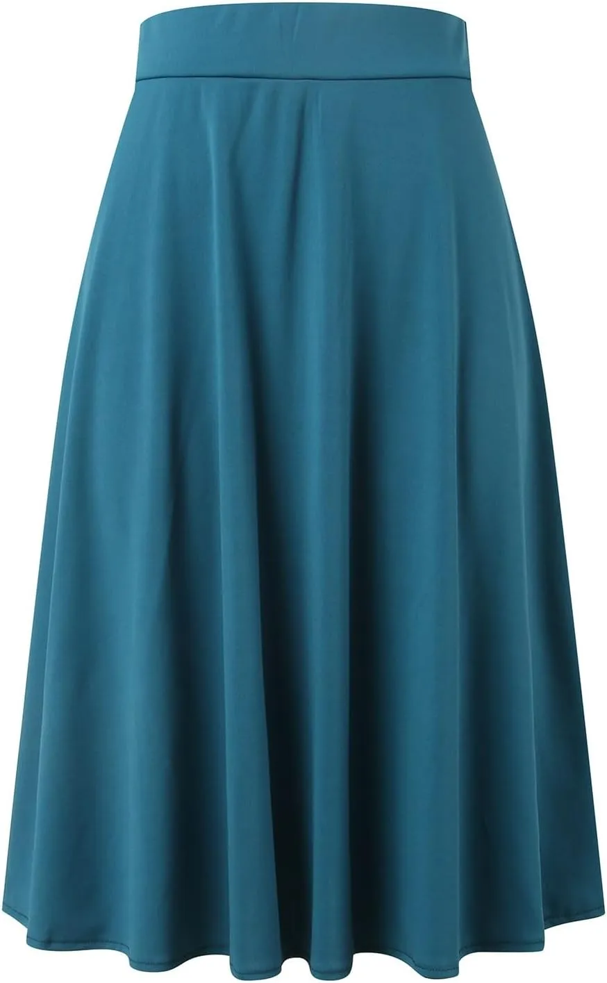 Skirts Summer Skirts for Women Knee Length Skirt with Pockets Casual Ruched Flowy Midi Skirt Pleated Skirt 2024