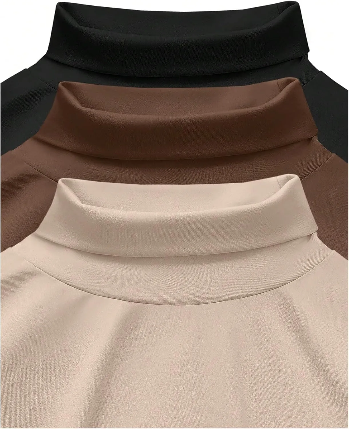 SOLY HUX Women's 3 Piece Tank Top Turtleneck Sleeveless Going Out Tops Casual Solid Tops