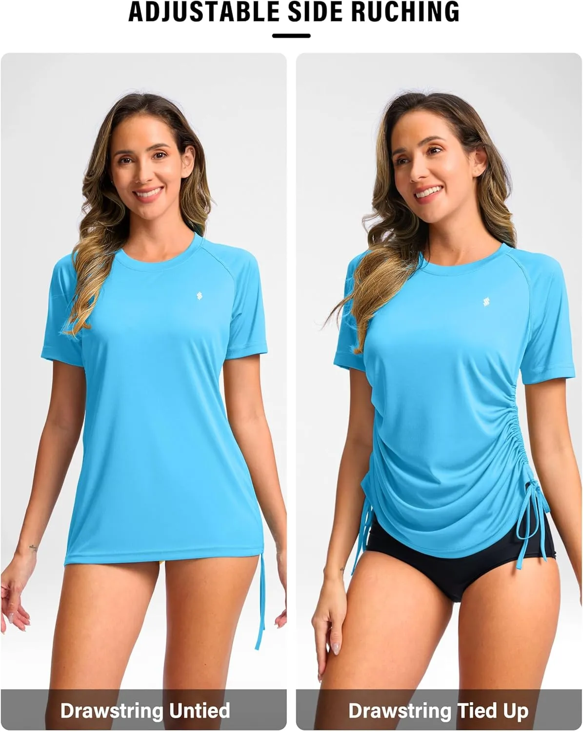 Soothfeel Women's Swim Shirt UPF 50  Short Sleeve Rash Guard SPF UV Sun Protection Swimming Swimsuit Bathing Suit Top Only