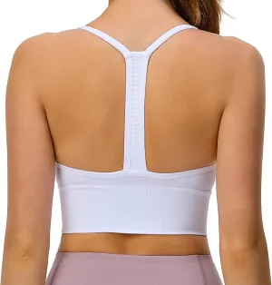 Sports Bra, Workout Tops for Women, Medium Impact Strappy Padded Sports Bras for Women High Support