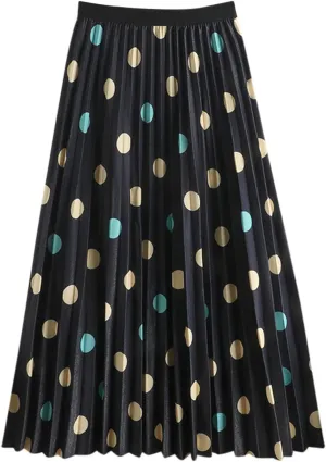 Summer trendy Pleated Skirt A Line Swing skirts for women midi length High Waist Midi Skirts Floral Print skirts for women