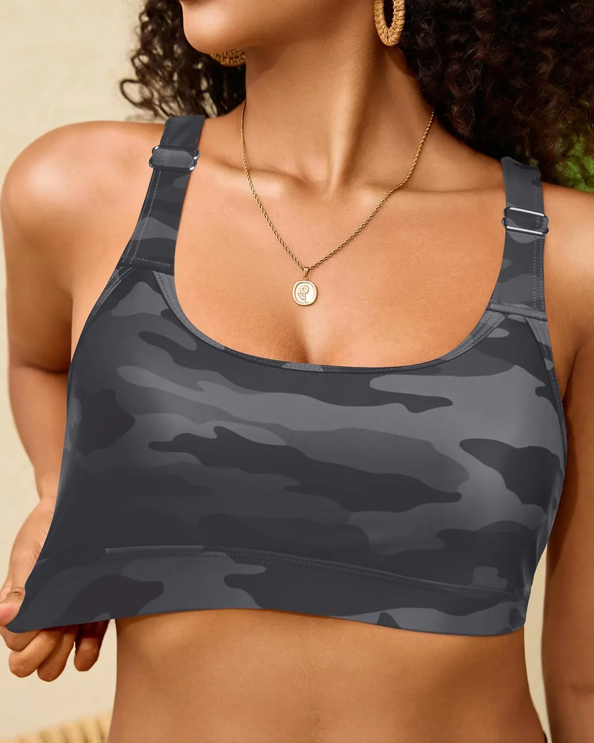 Tempt Me Women Sports Bra Bikini Tops Racerback Bathing Suits Top Padded Swim Tops Only