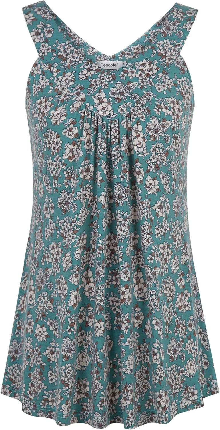 Tencole Womens Tank Tops Summer Casual Sleeveless Tunic Shirts V Neck Loose Blouses