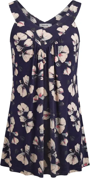 Tencole Womens Tank Tops Summer Casual Sleeveless Tunic Shirts V Neck Loose Blouses