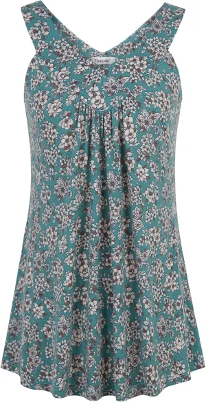 Tencole Womens Tank Tops Summer Casual Sleeveless Tunic Shirts V Neck Loose Blouses