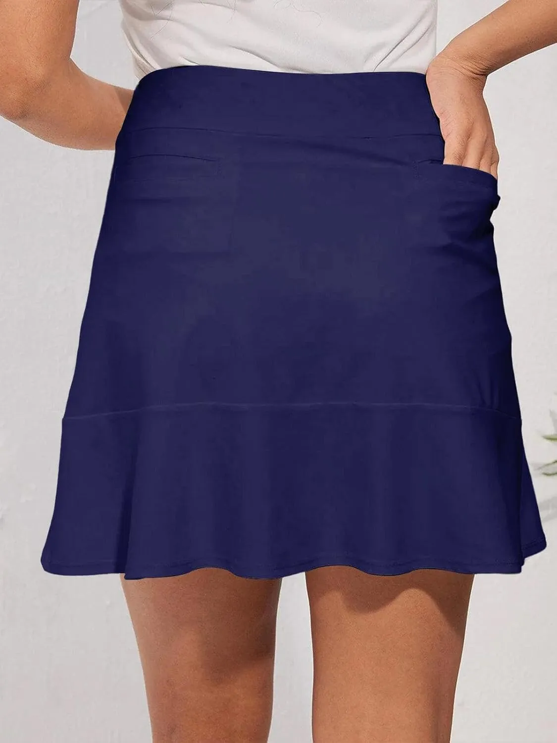 Tennis Skirt for Women 17"/19" High Waisted Womens Golf Skirts with Shorts Pockets Ruffle Pleated Athletic Skorts