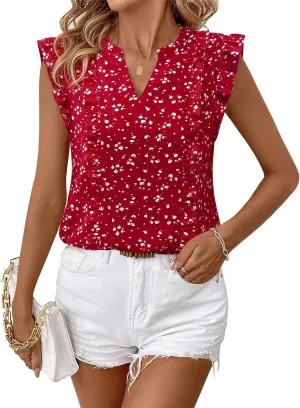 Timeson Women's Tops Dressy Casual Sleeveless Business Work Blouses Chiffon Office Tanks
