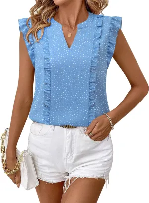 Timeson Women's Tops Dressy Casual Sleeveless Business Work Blouses Chiffon Office Tanks