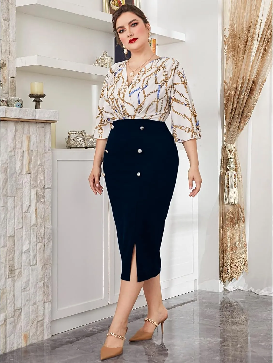 TOLEEN Plus Size Dress for Women Lace Floral Printed Luxury Chic Elegant Maxi Warp Dresses