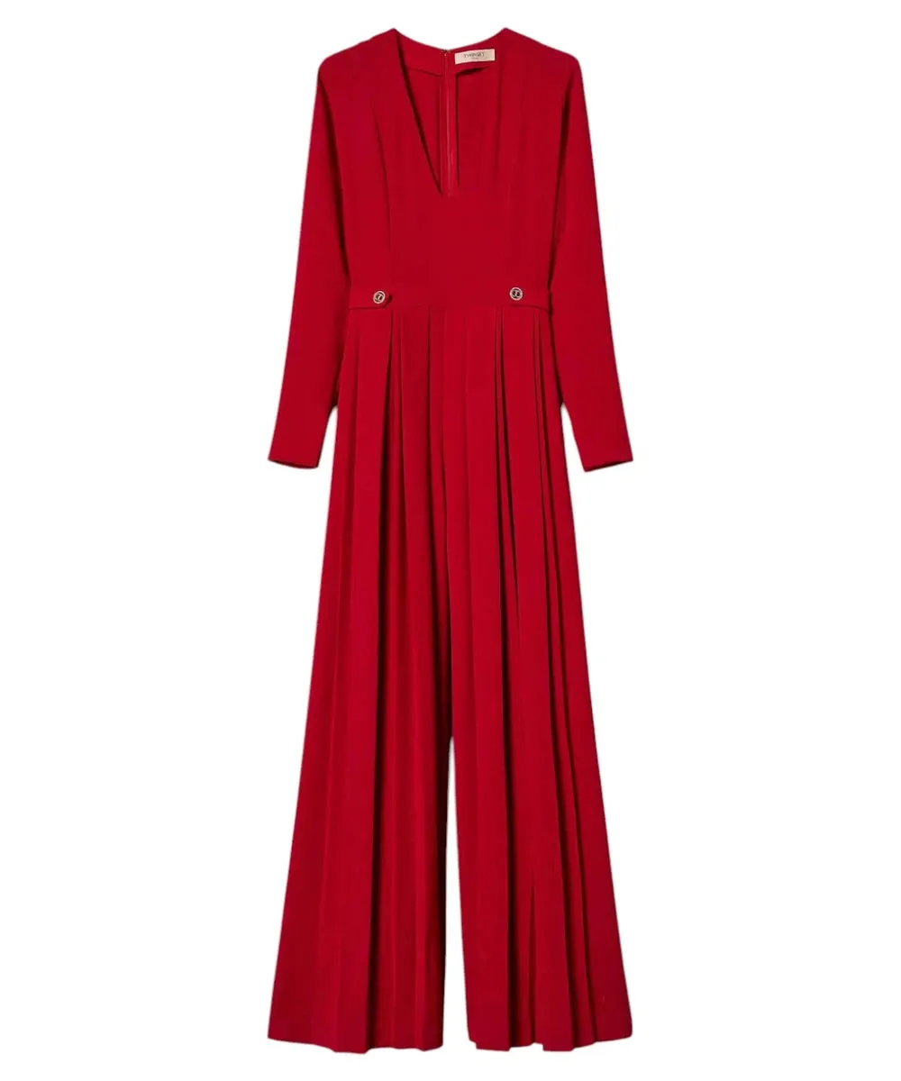 Tuta in Crêpe Plissé "Oval T"