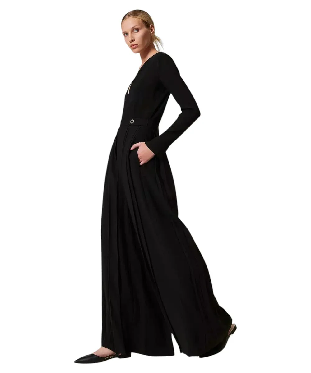 Tuta in Crêpe Plissé "Oval T"