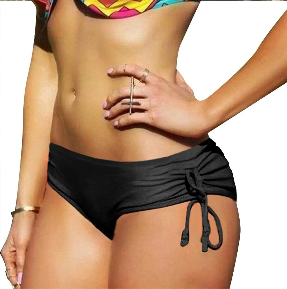 Upopby Women's Sexy Boyshort Bikini Bottom Side Tie Cheeky Swimsuit Bottoms Ruched Tankini Swim Shorts