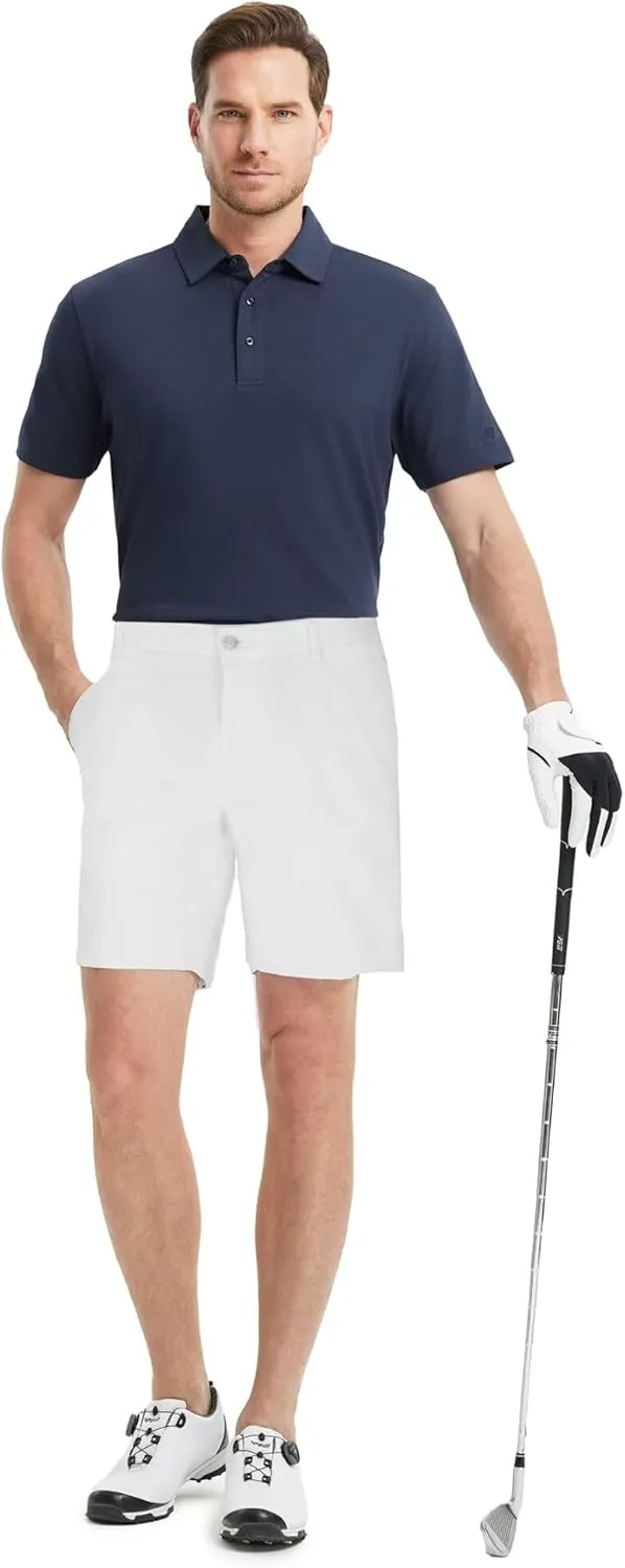 VEBOON Polo Shirts for Men Short Sleeve Cotton Blend Athletic Performance Classic Regular Fit Golf Shirts