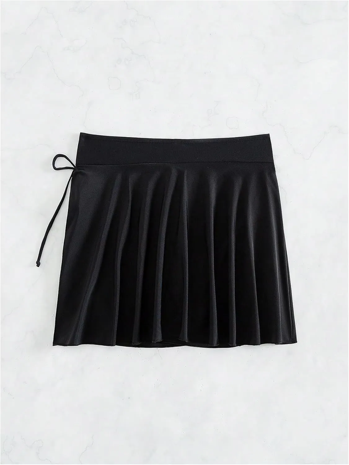 WDIRARA Women's Ruffle Split Tie Side Swim Skirts Skort Elastic Waist Bikini Bottoms