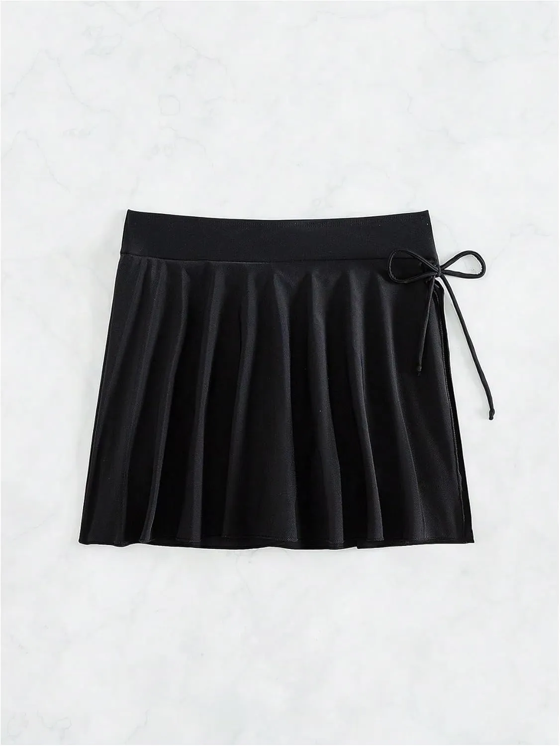 WDIRARA Women's Ruffle Split Tie Side Swim Skirts Skort Elastic Waist Bikini Bottoms