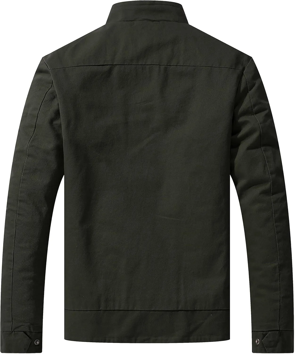 WenVen Men's Spring Cotton Military Jacket Casual Lightweight Canvas Field Coat