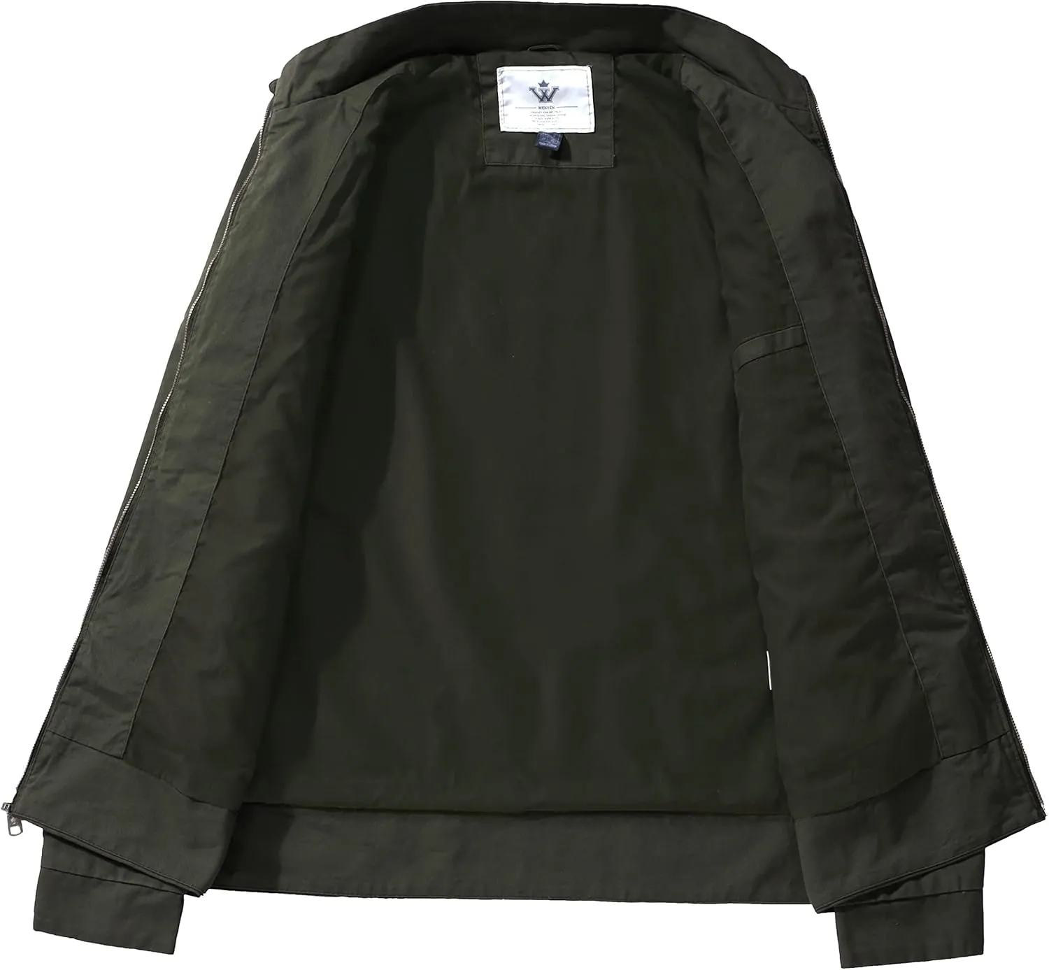 WenVen Men's Spring Cotton Military Jacket Casual Lightweight Canvas Field Coat