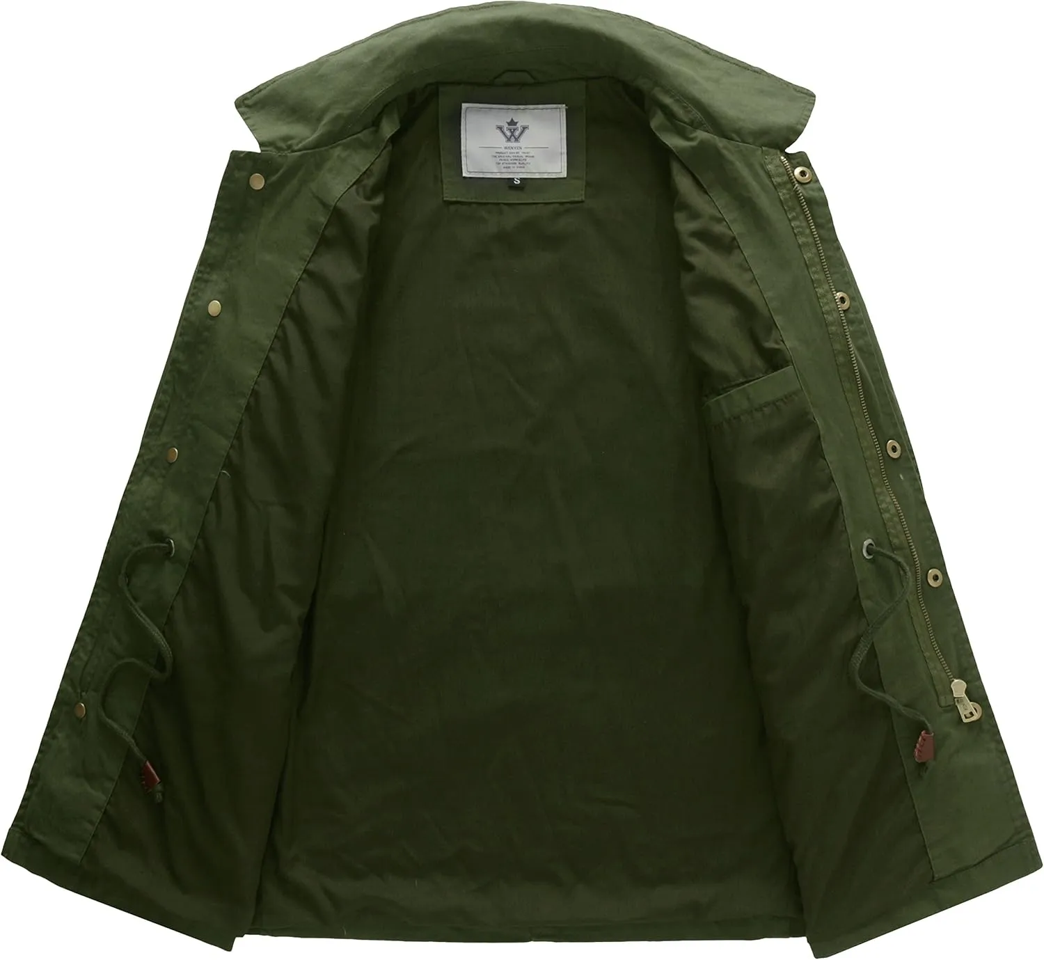 WenVen Women's Lightweight Canvas Cotton Military Jacket Utility Lapel Anorak