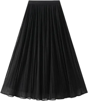 White Skirt Womens Cotton Linen Skirts Spring Summer A Line Pleated Maxi Midi Skirt For Women 2024