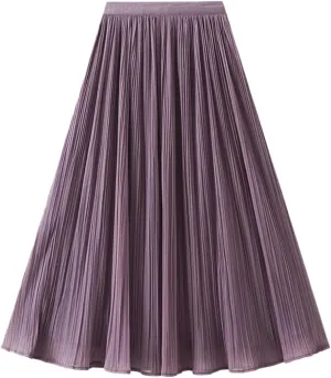 White Skirt Womens Cotton Linen Skirts Spring Summer A Line Pleated Maxi Midi Skirt For Women 2024