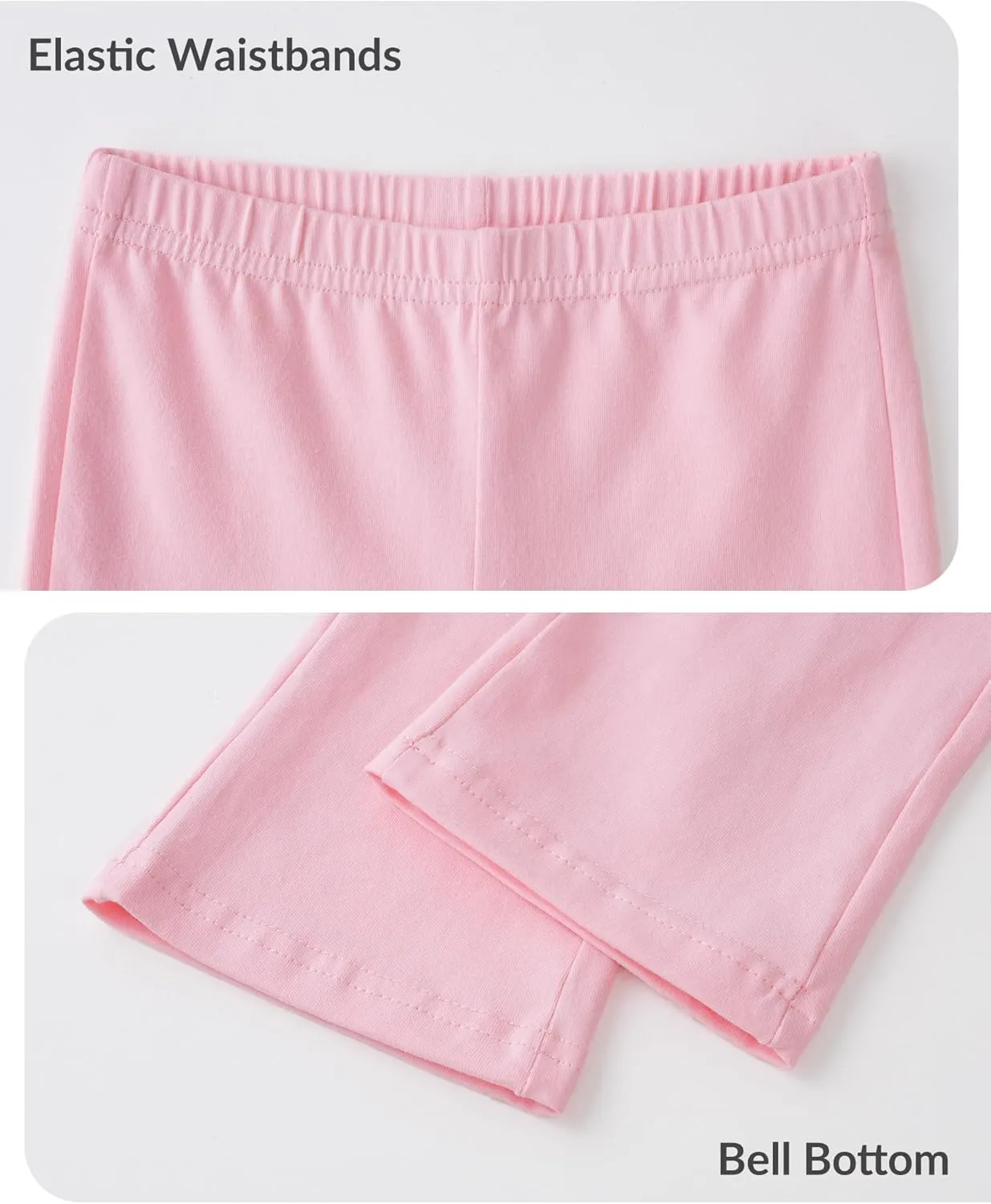 Witwot 3 Pack Baby Girls Flare Pants Soft Cotton Toddler Bell Bottom Leggings Infant Clothes Size 18M-5T