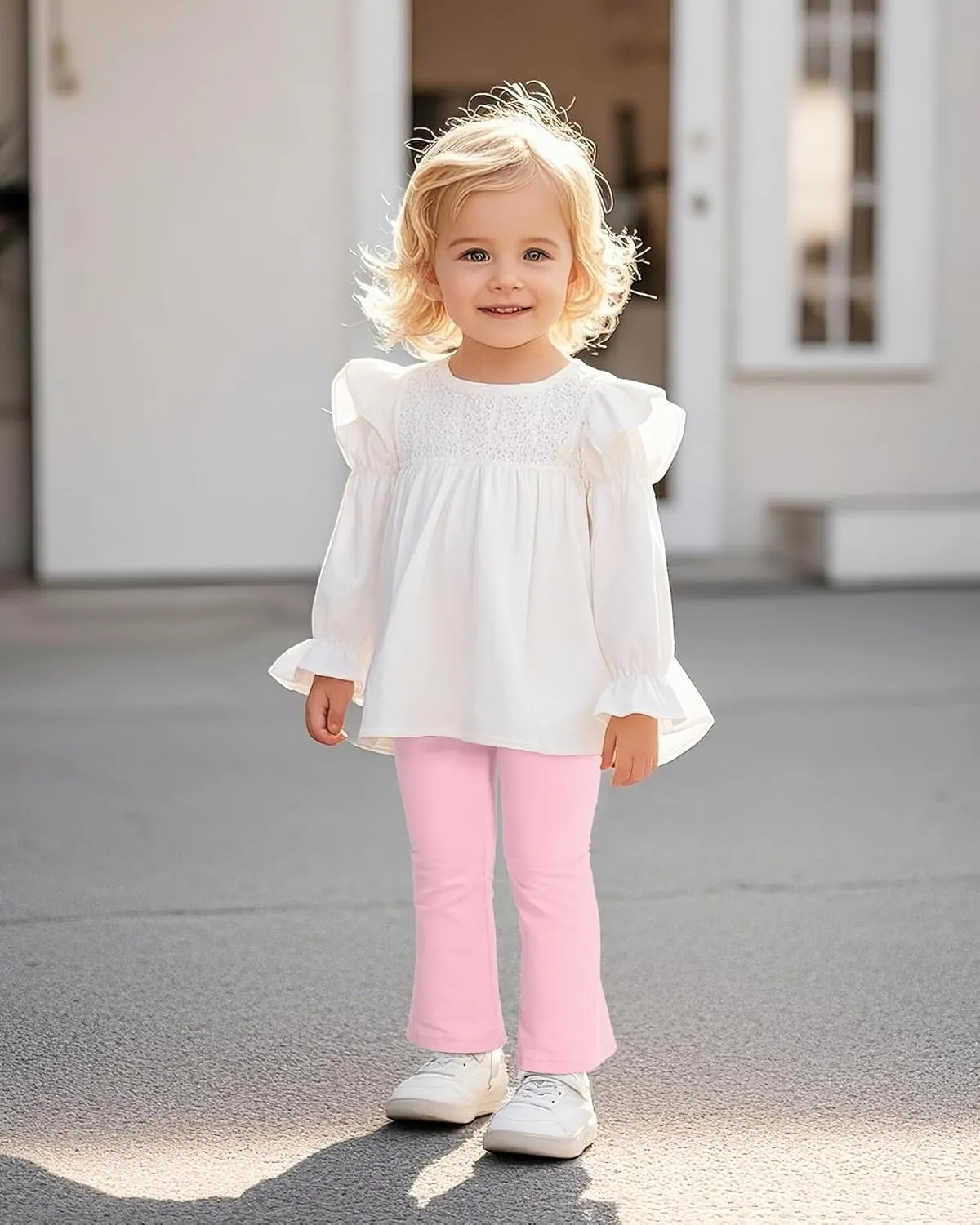 Witwot 3 Pack Baby Girls Flare Pants Soft Cotton Toddler Bell Bottom Leggings Infant Clothes Size 18M-5T