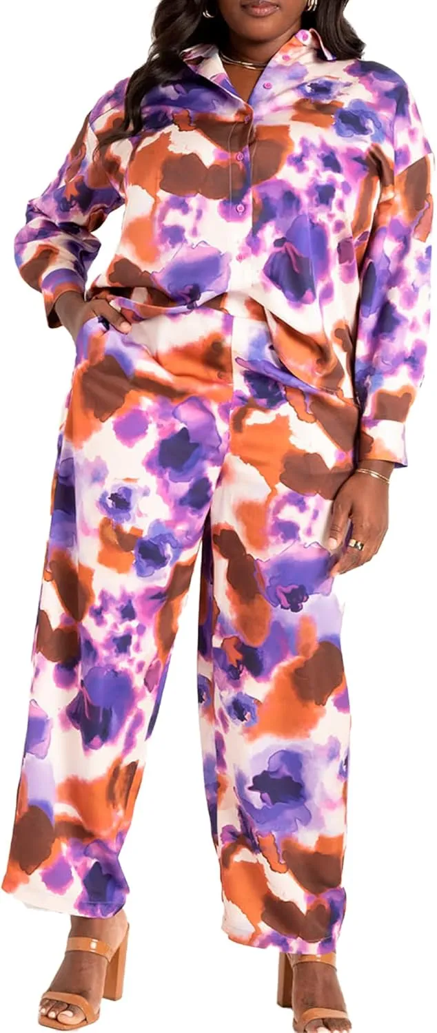 Woman Within Plus Size Wide-Leg Velour Pant