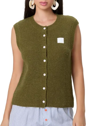 Women Button Down Going Out Trendy Tops Slim Fit Sleeveless Knitted Ribbed Sexy Vest Shirt Y2K Tank Tops