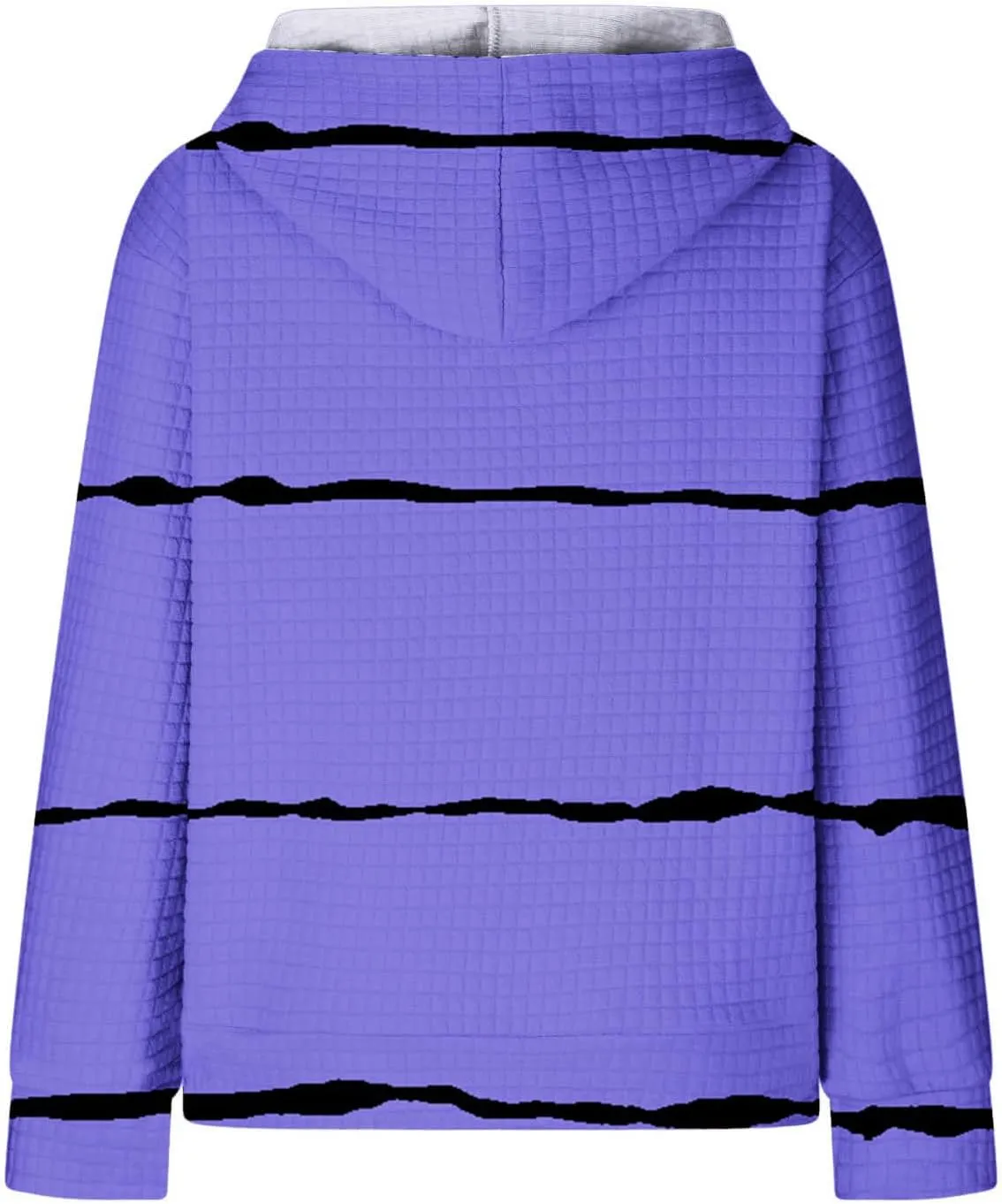 Women Striped Oversized Hoodies Long Sleeve Color Block Sweatshirt Drawstring Pullover Waffle Knit Tops Fall Outfits