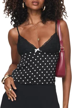 Women Y2k Lace Trim Tank Crop Tops Going Out Spaghetti Strap Lace Camisole Slim Fit Basic Cami Shirts Streetwear