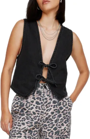 Women Y2k Peplum Tank Tops Tie Front Sleeveless Striped Ruffled Hem Babydoll Vest Shirts Summer Cute Going Out Top