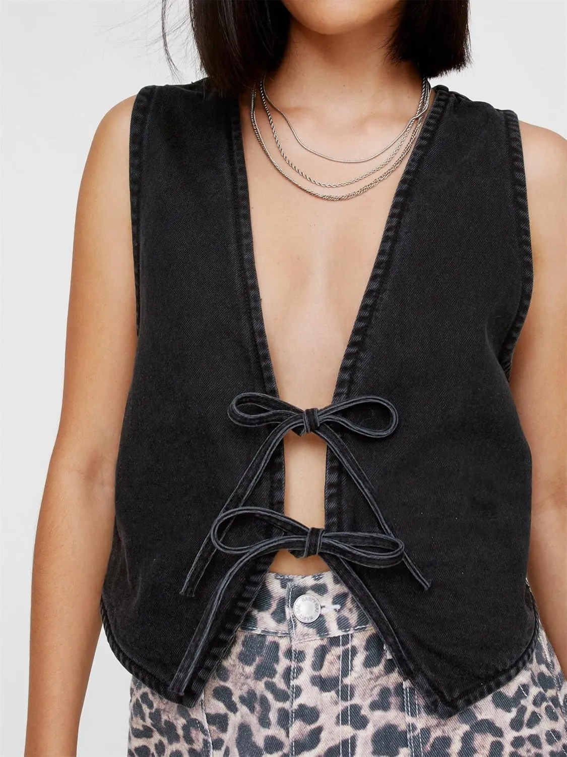 Women Y2k Peplum Tank Tops Tie Front Sleeveless Striped Ruffled Hem Babydoll Vest Shirts Summer Cute Going Out Top