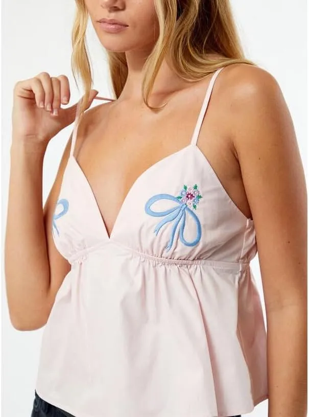 Women Y2k Ruffle Hem Crop Tank Tops Sleeveless Spaghetti Strap Flowy Camisoles Sexy V Neck Babydoll Tops