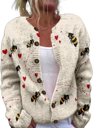 Women's Cable Knit Cardigan Open Front Crochet Button Down Long Sleeve Warm Cardigan Sweaters Fall Winter Coat