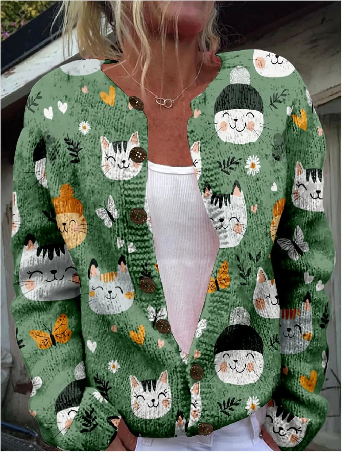 Women's Cable Knit Cardigan Open Front Crochet Button Down Long Sleeve Warm Cardigan Sweaters Fall Winter Coat