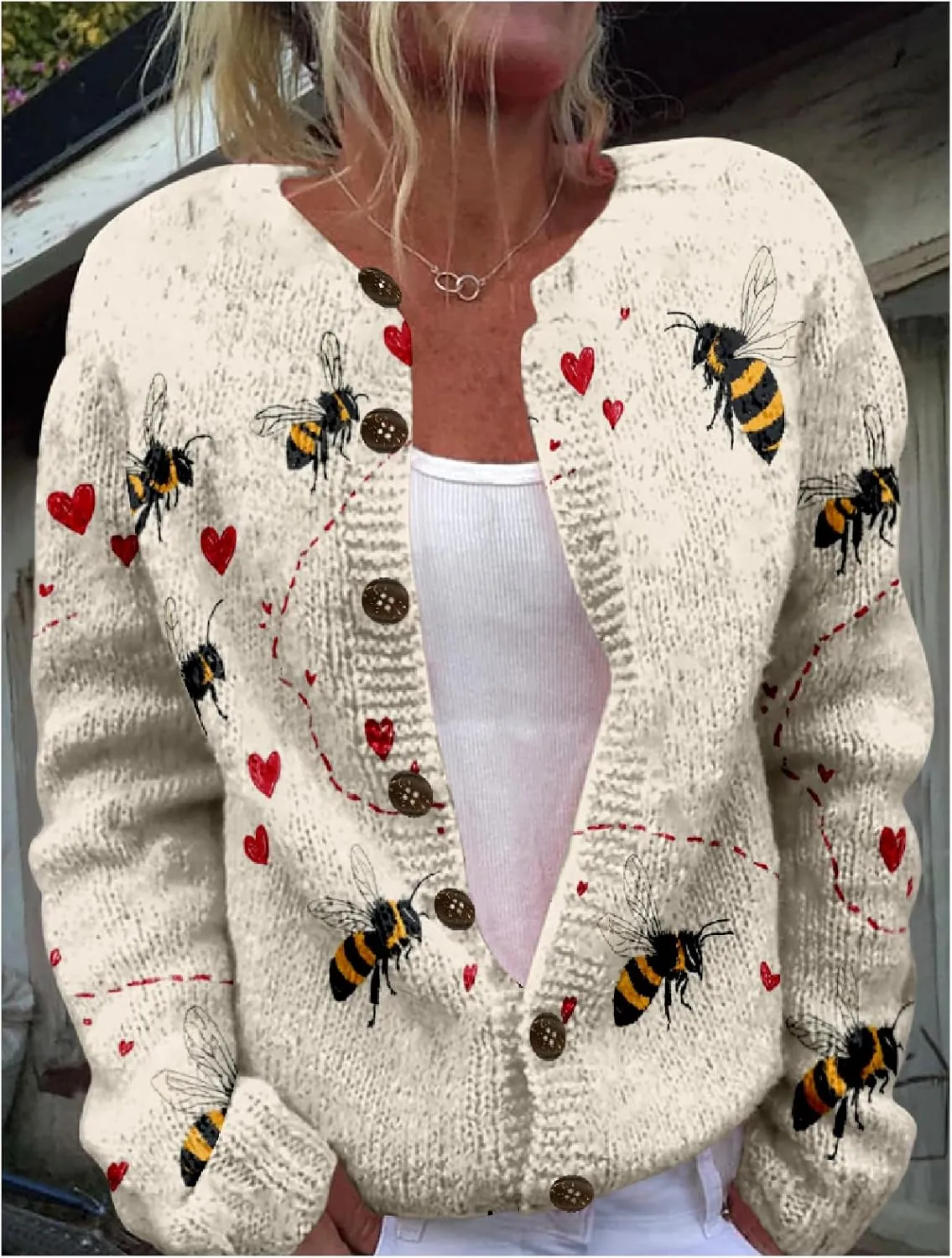 Women's Cable Knit Cardigan Open Front Crochet Button Down Long Sleeve Warm Cardigan Sweaters Fall Winter Coat