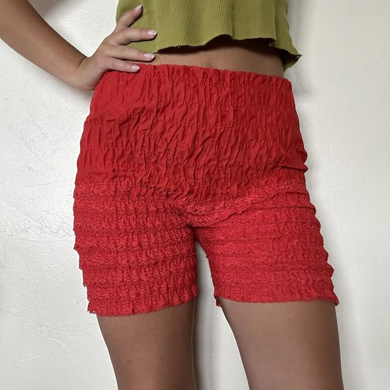 Womens Lace Trim Layered Ruffle Lolita Bloomer Coquette Sexy Boy Shorts Y2k Bubble Frilly Pumpkin Fairy PJ Bottoms