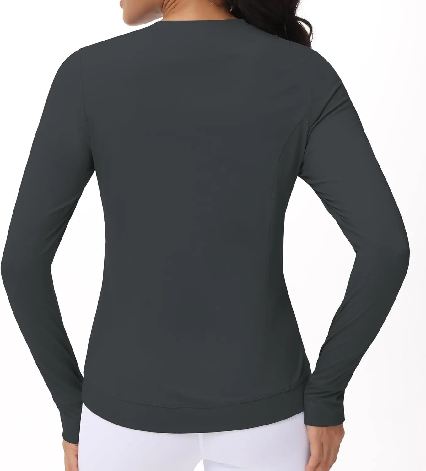 Women's Long Sleeve Compression Shirts Workout Tops Cross Hem Athletic Running Yoga T-Shirts with Thumb Hole
