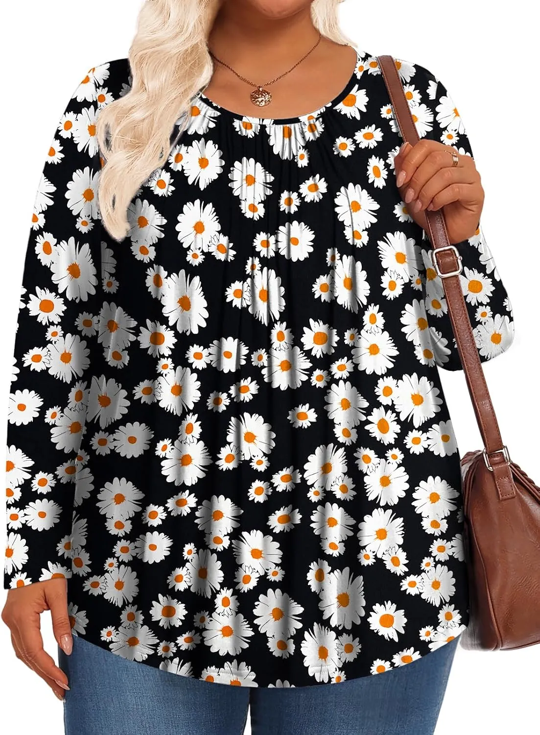 Womens Plus Size Tops Long Sleeve Shirts Fall Tunics Blouses Wear with Leggings
