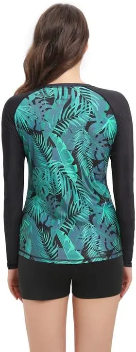 Women's Rash Guard UPF50  Sun Protection Swim Quick Dry Bathing Shirt Top for Woman Long Short Sleeve