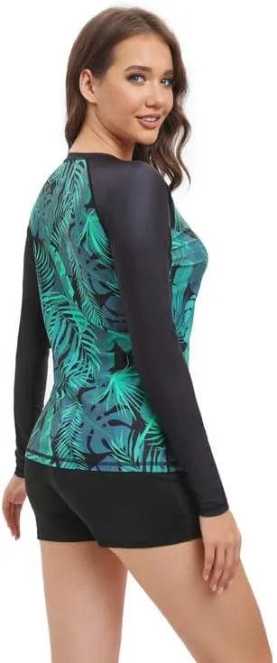 Women's Rash Guard UPF50  Sun Protection Swim Quick Dry Bathing Shirt Top for Woman Long Short Sleeve