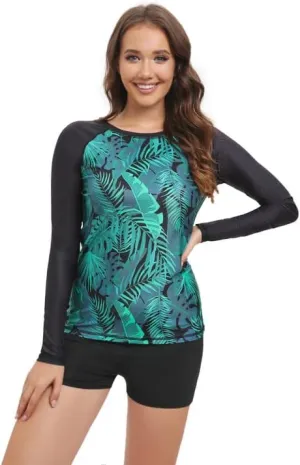 Women's Rash Guard UPF50  Sun Protection Swim Quick Dry Bathing Shirt Top for Woman Long Short Sleeve